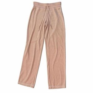 Calvin Klein Blush Pink Velour Jogger Sweatpants with Gold Hardware